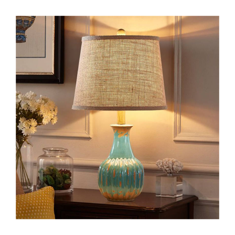 Turquoise Reactive Glaze Table Lamp